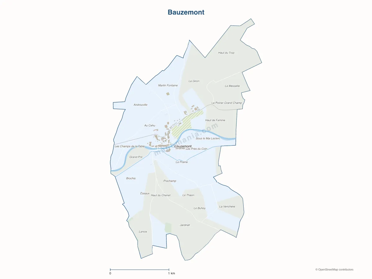 Carte de Bauzemont à personnaliser