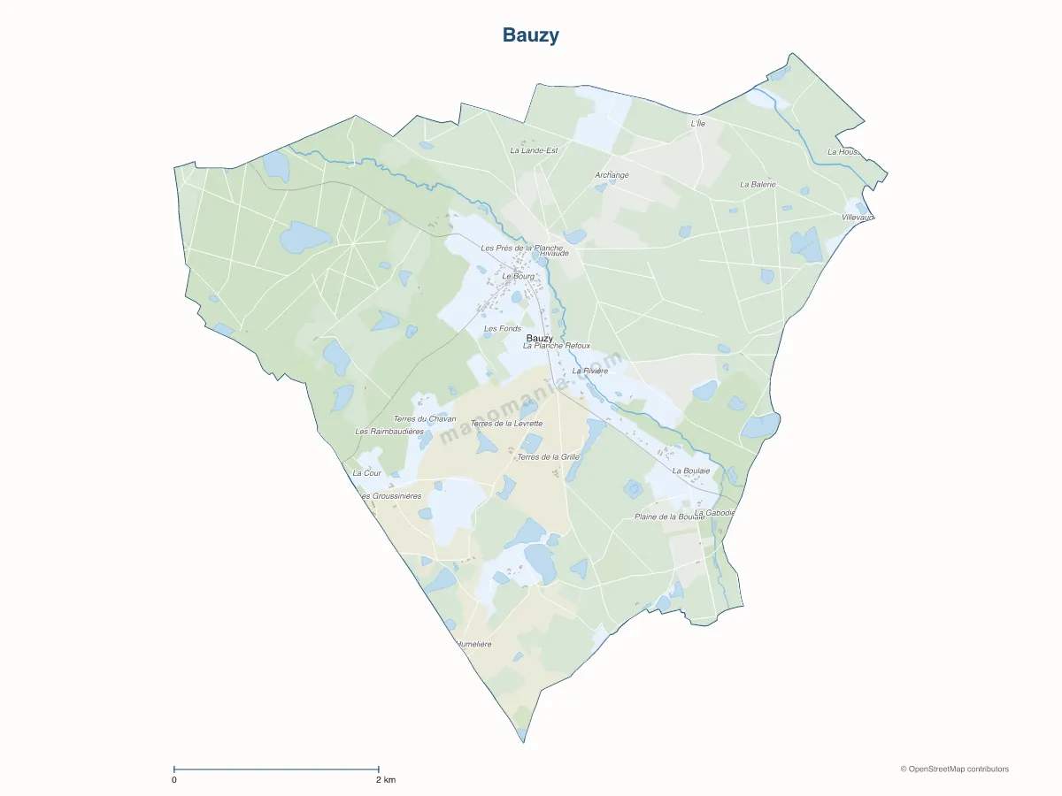 Carte de Bauzy à personnaliser