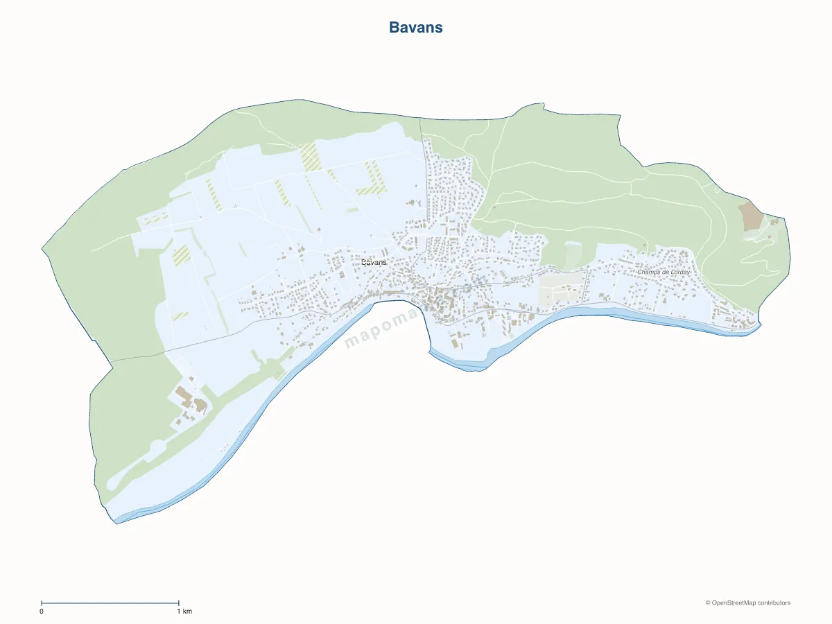 Carte de Bavans à personnaliser