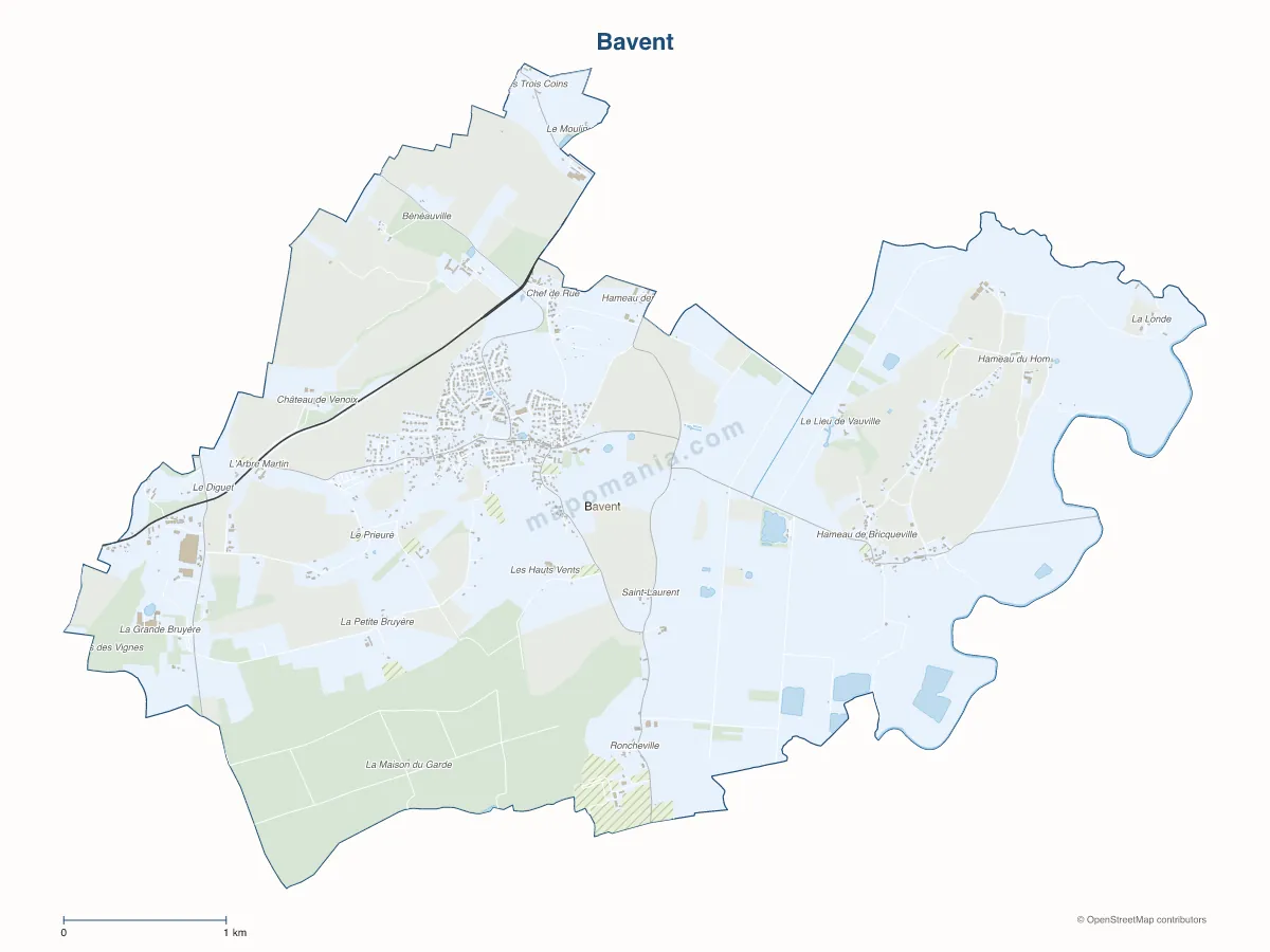 Carte de Bavent à personnaliser