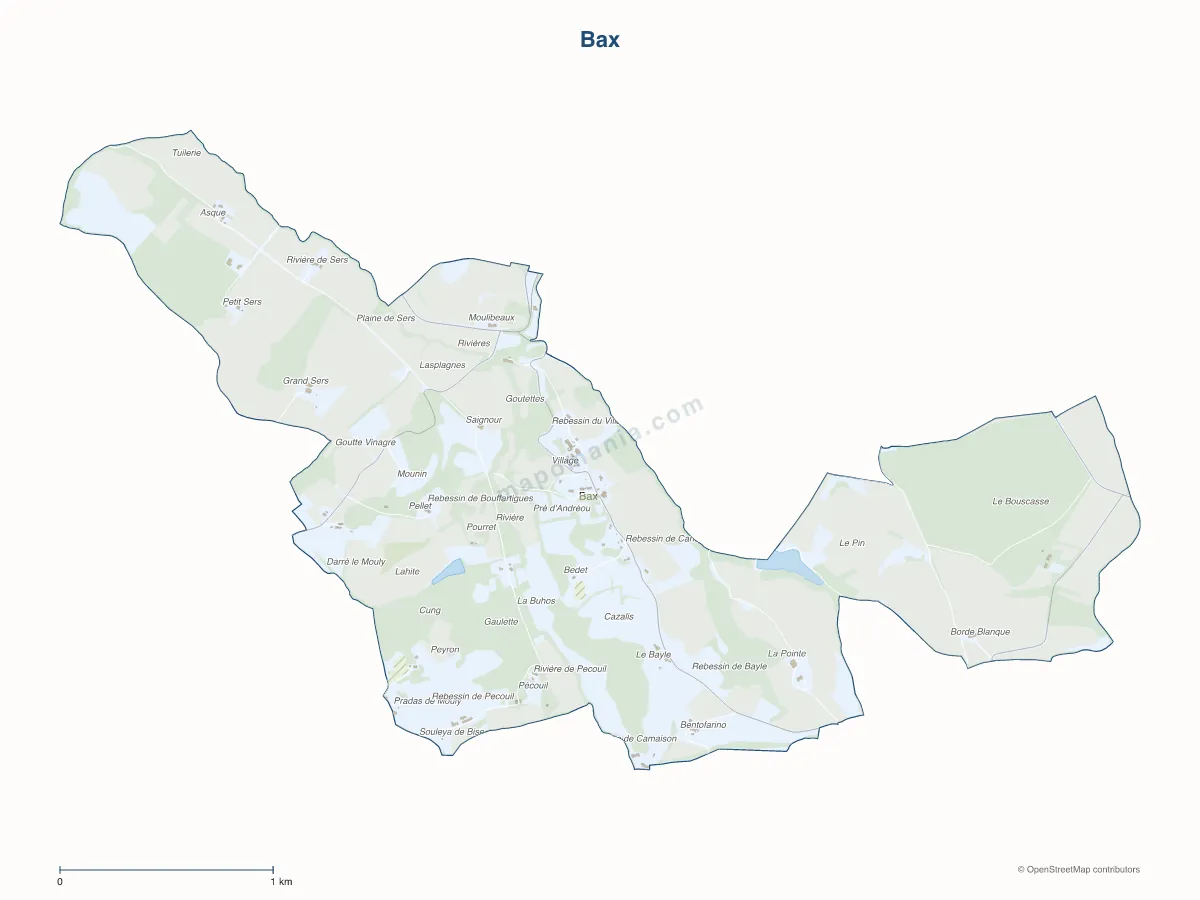 Carte de Bax à personnaliser