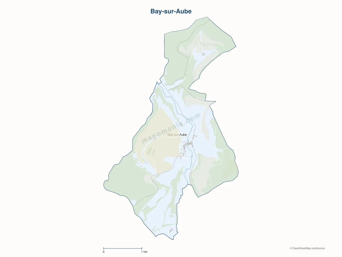Carte de Bay-sur-Aube à personnaliser