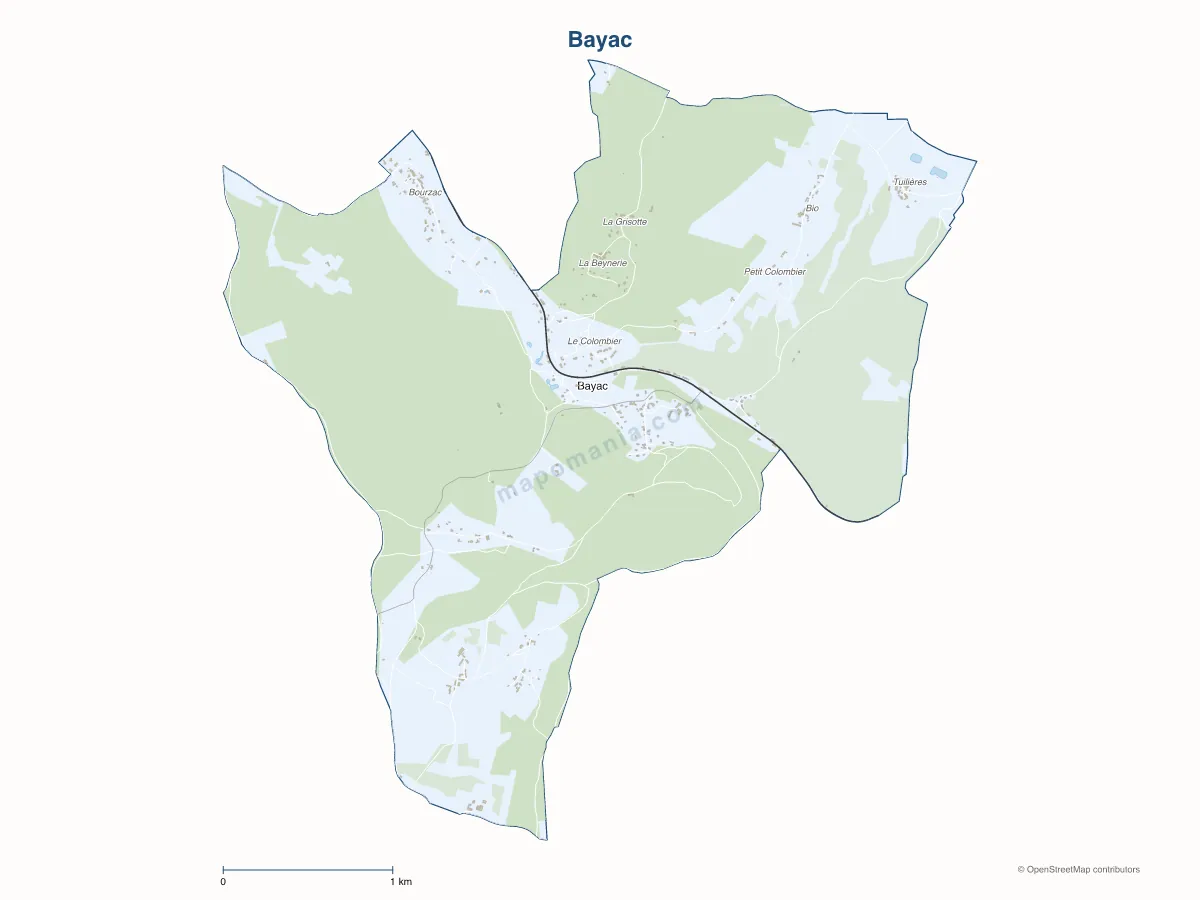Carte de Bayac à personnaliser