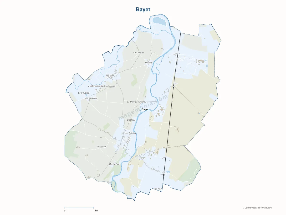 Carte de Bayet à personnaliser