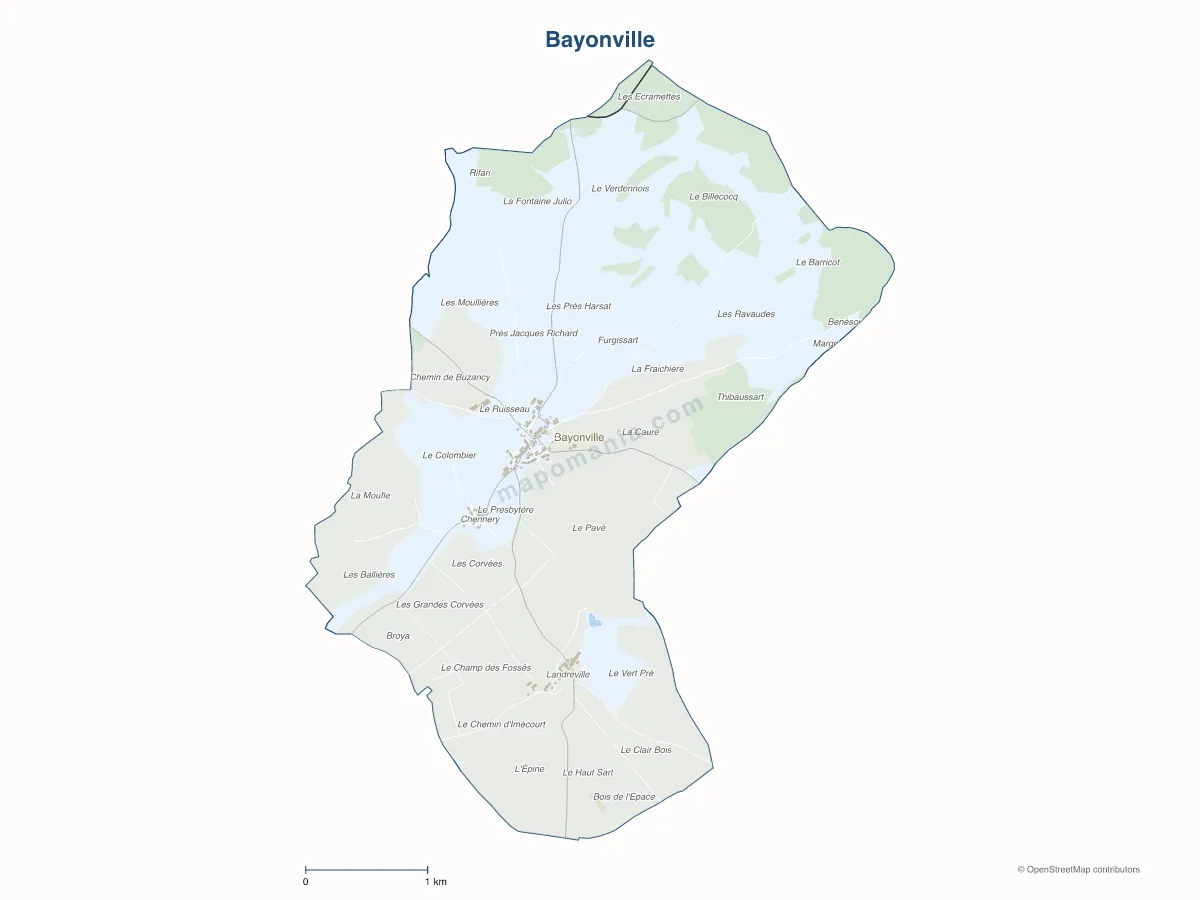 Carte de Bayonville à personnaliser