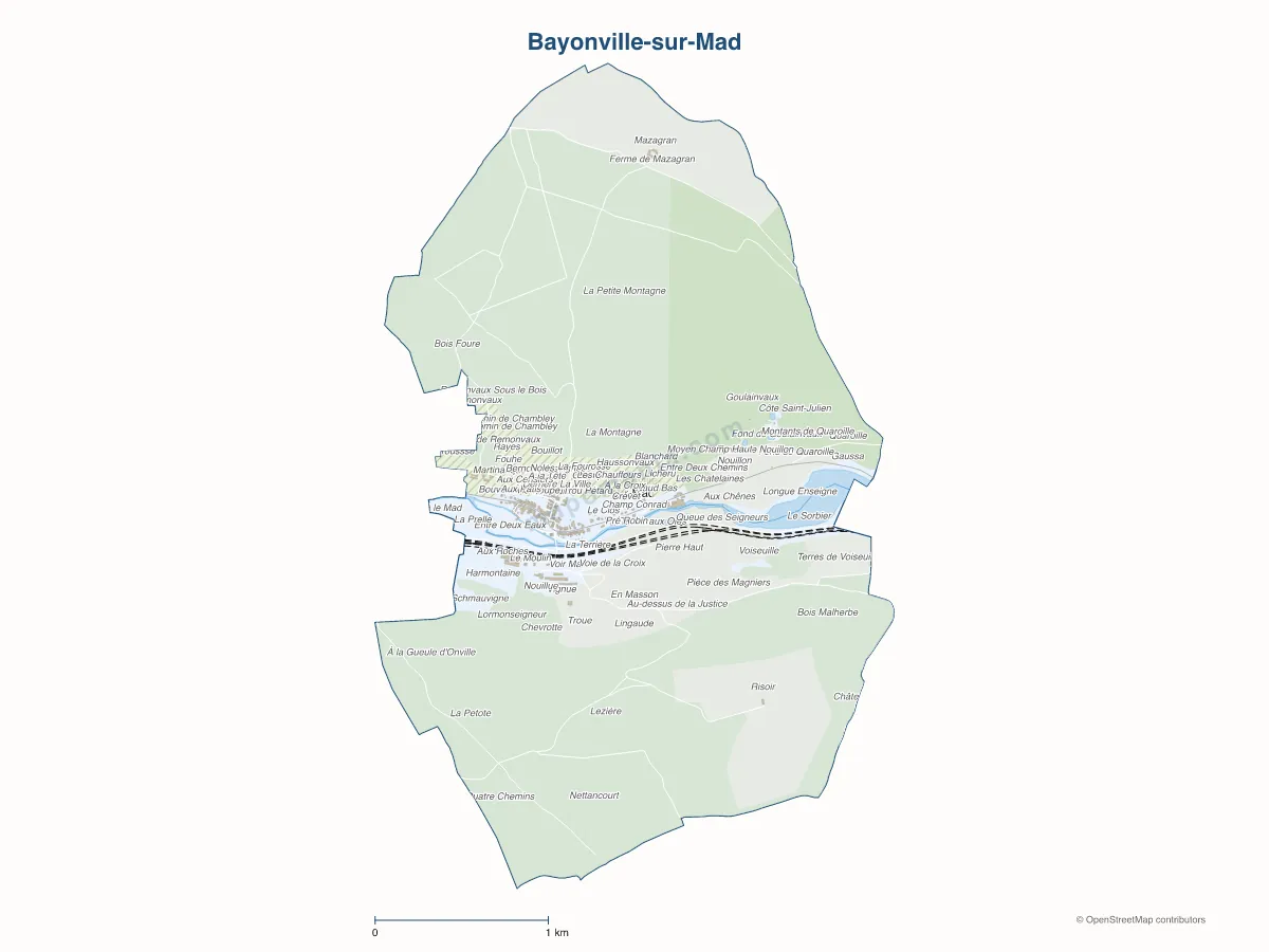 Carte de Bayonville-sur-Mad à personnaliser