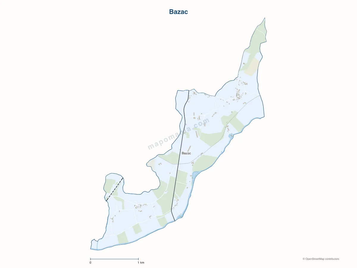 Carte de Bazac à personnaliser