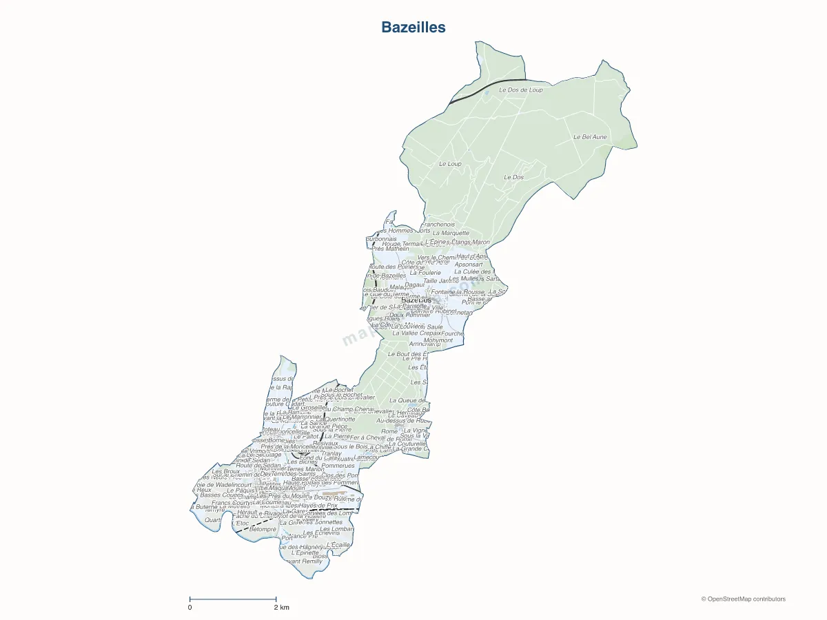 Carte de Bazeilles à personnaliser