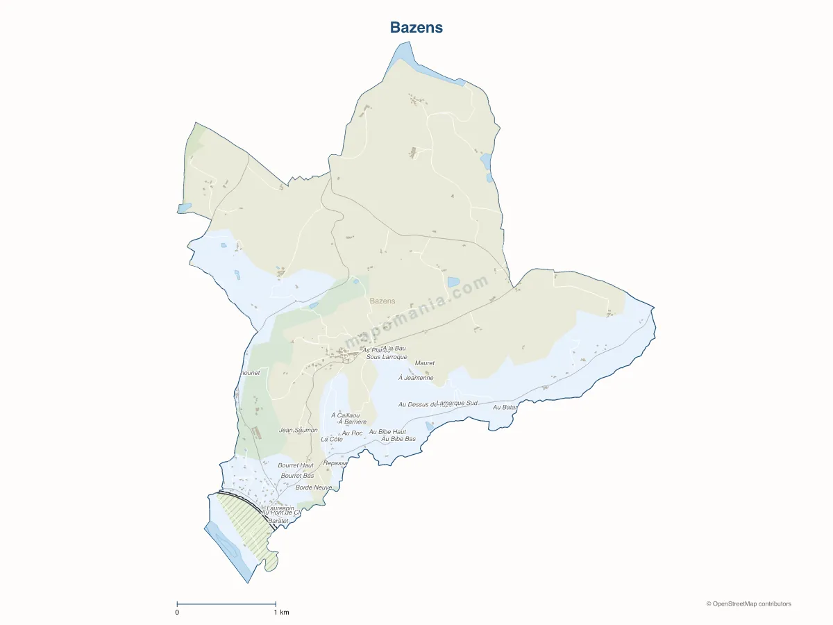 Carte de Bazens à personnaliser