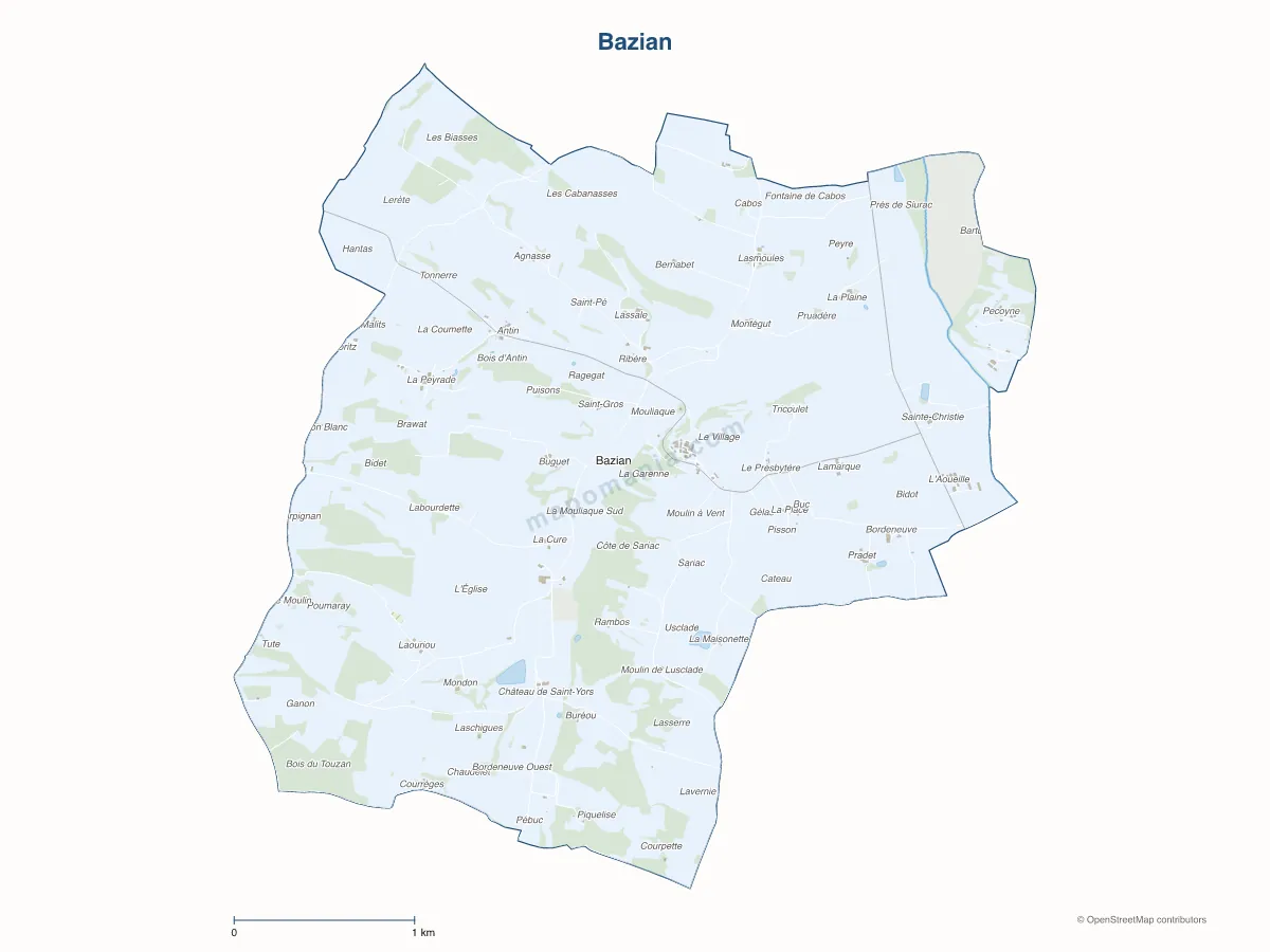 Carte de Bazian à personnaliser
