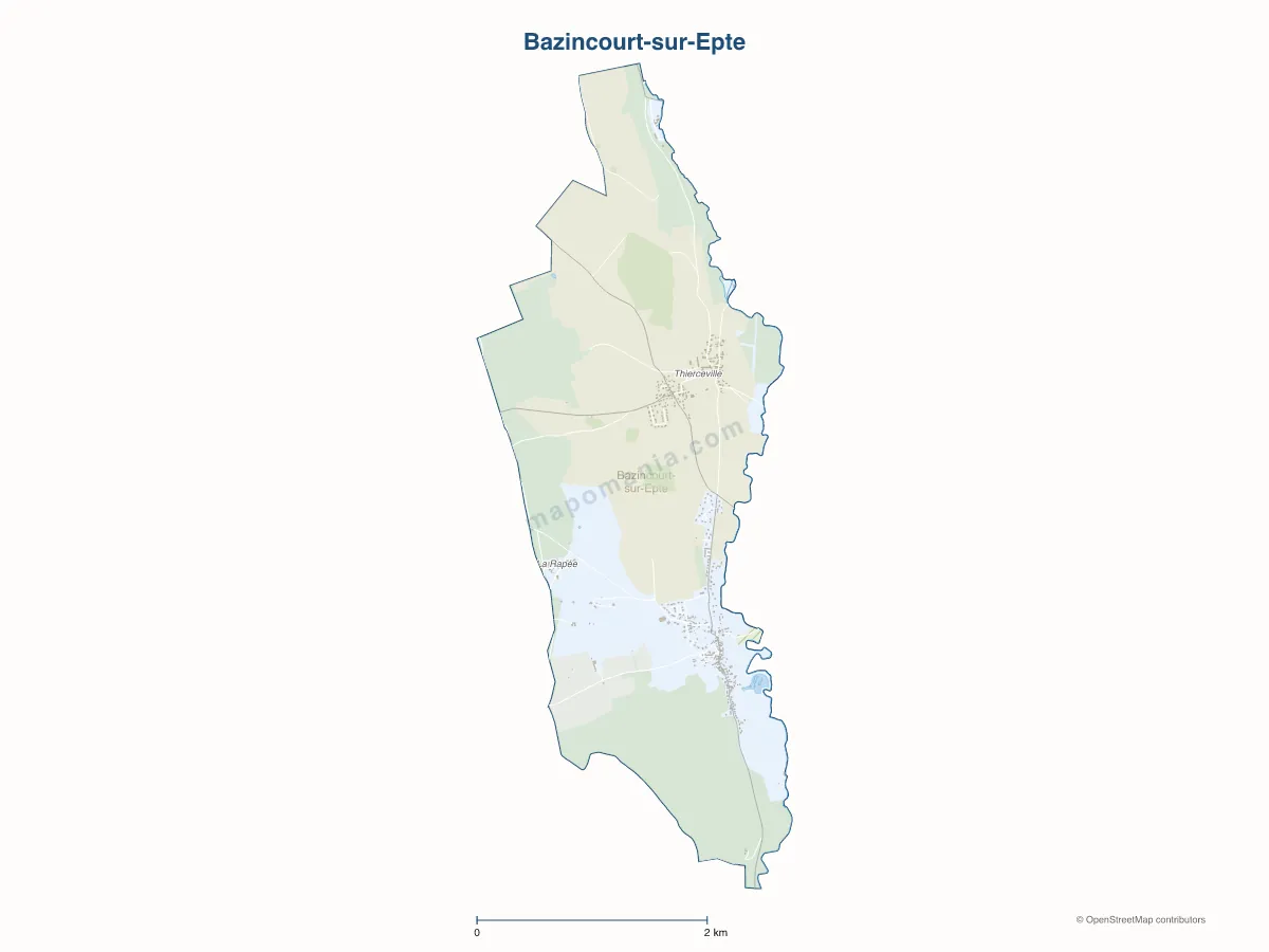 Carte de Bazincourt-sur-Epte à personnaliser