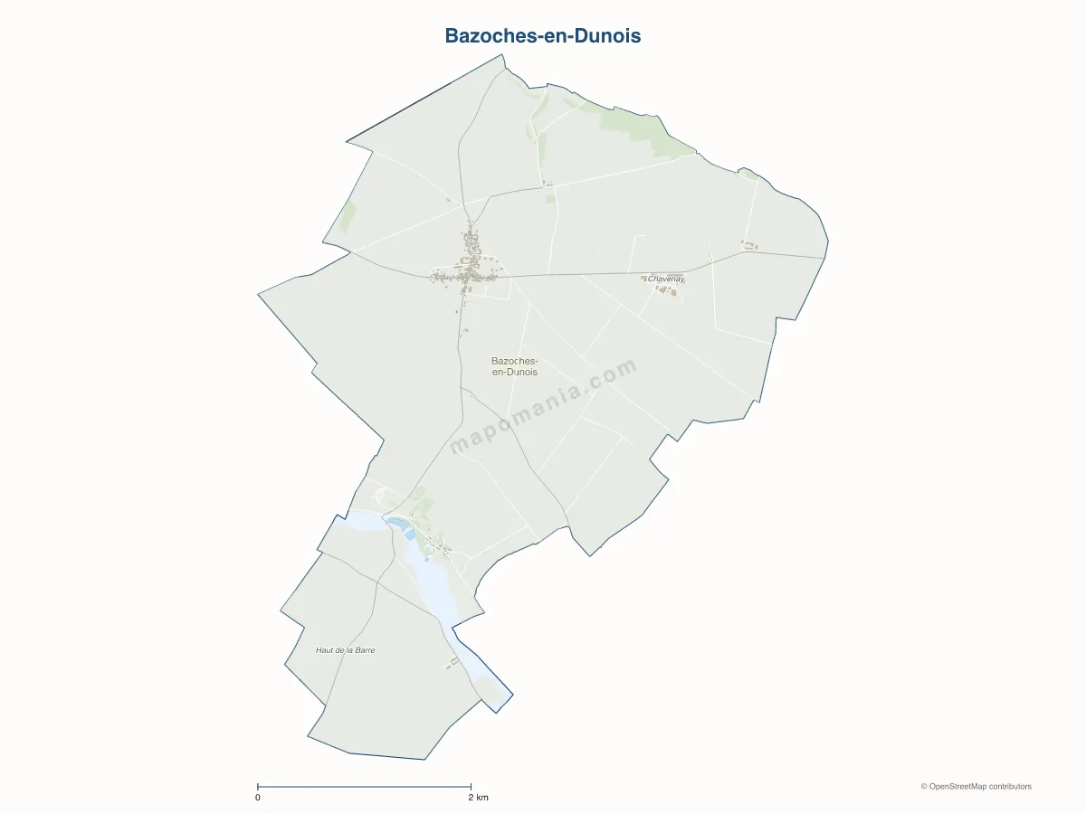 Carte de Bazoches-en-Dunois à personnaliser