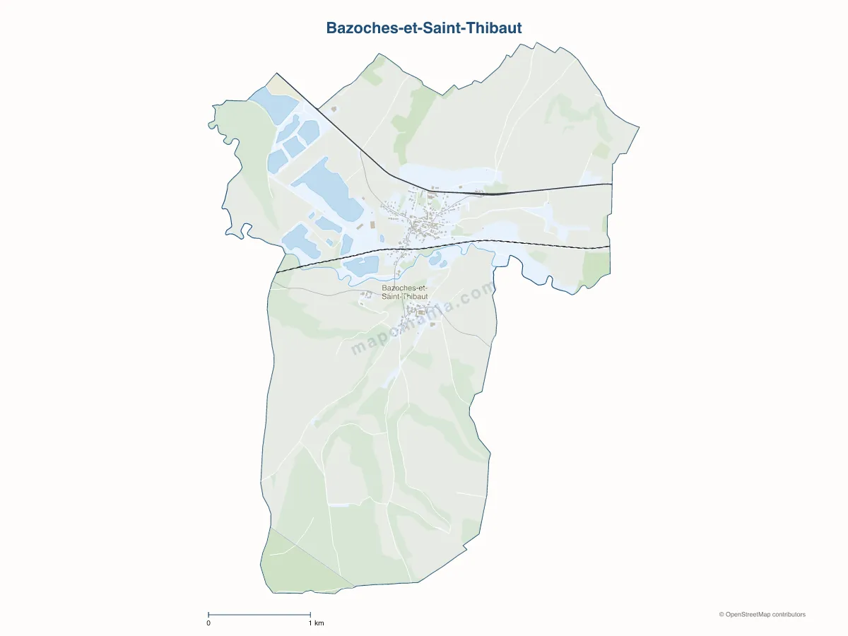 Carte de Bazoches-et-Saint-Thibaut à personnaliser