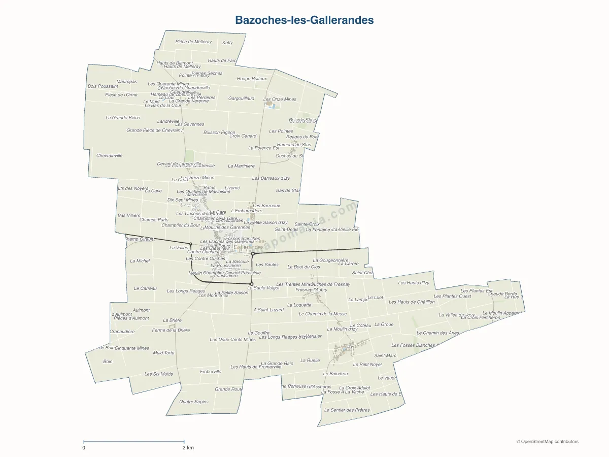 Carte de Bazoches-les-Gallerandes à personnaliser