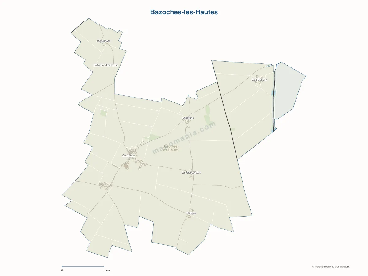 Carte de Bazoches-les-Hautes à personnaliser