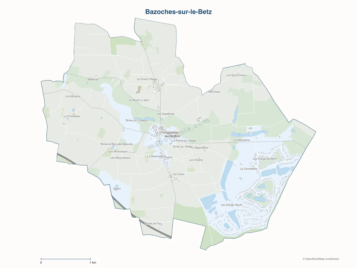 Carte de Bazoches-sur-le-Betz à personnaliser