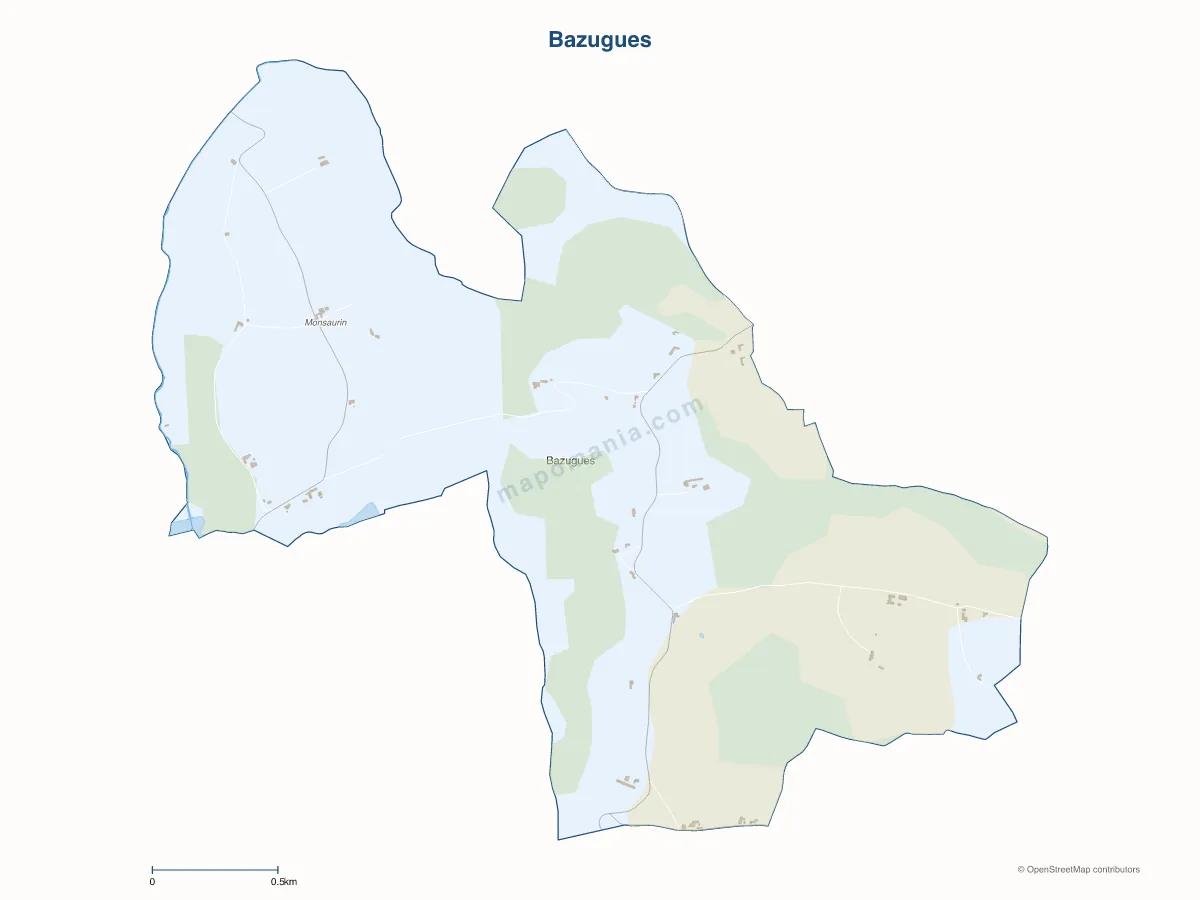 Carte de Bazugues à personnaliser