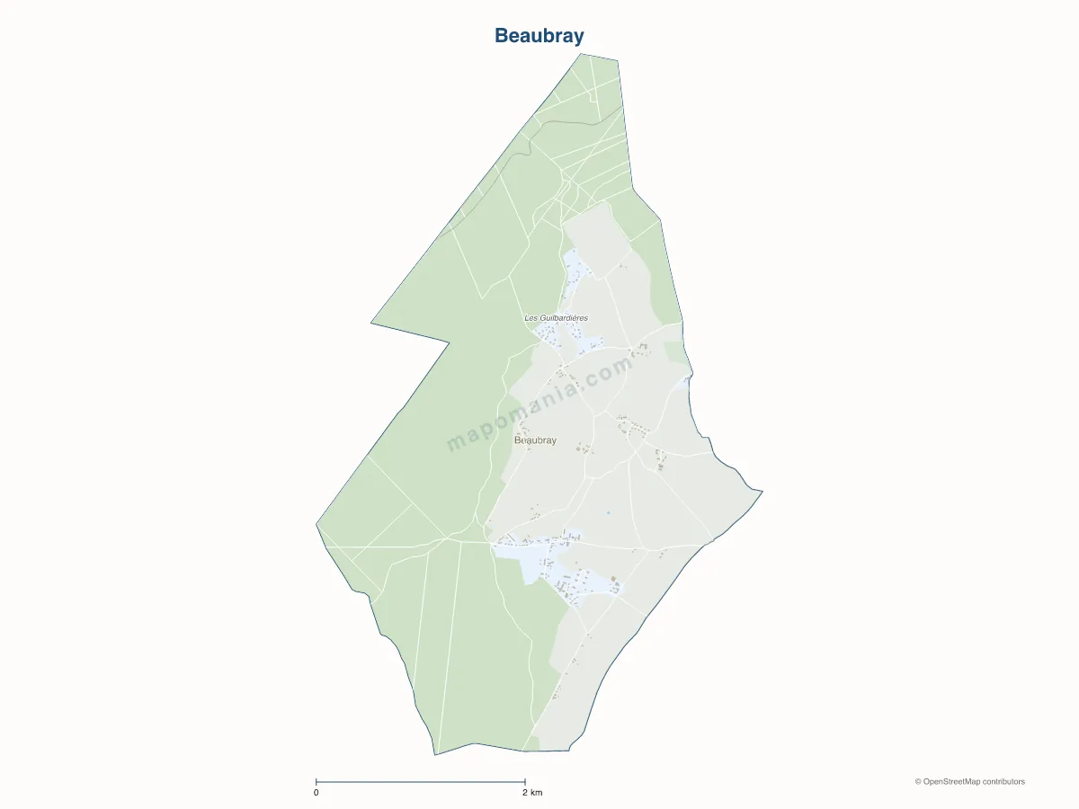 Carte de Beaubray à personnaliser