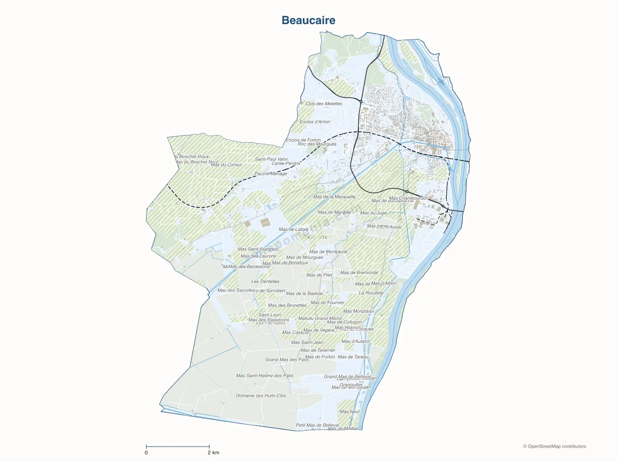 Carte de Beaucaire à personnaliser