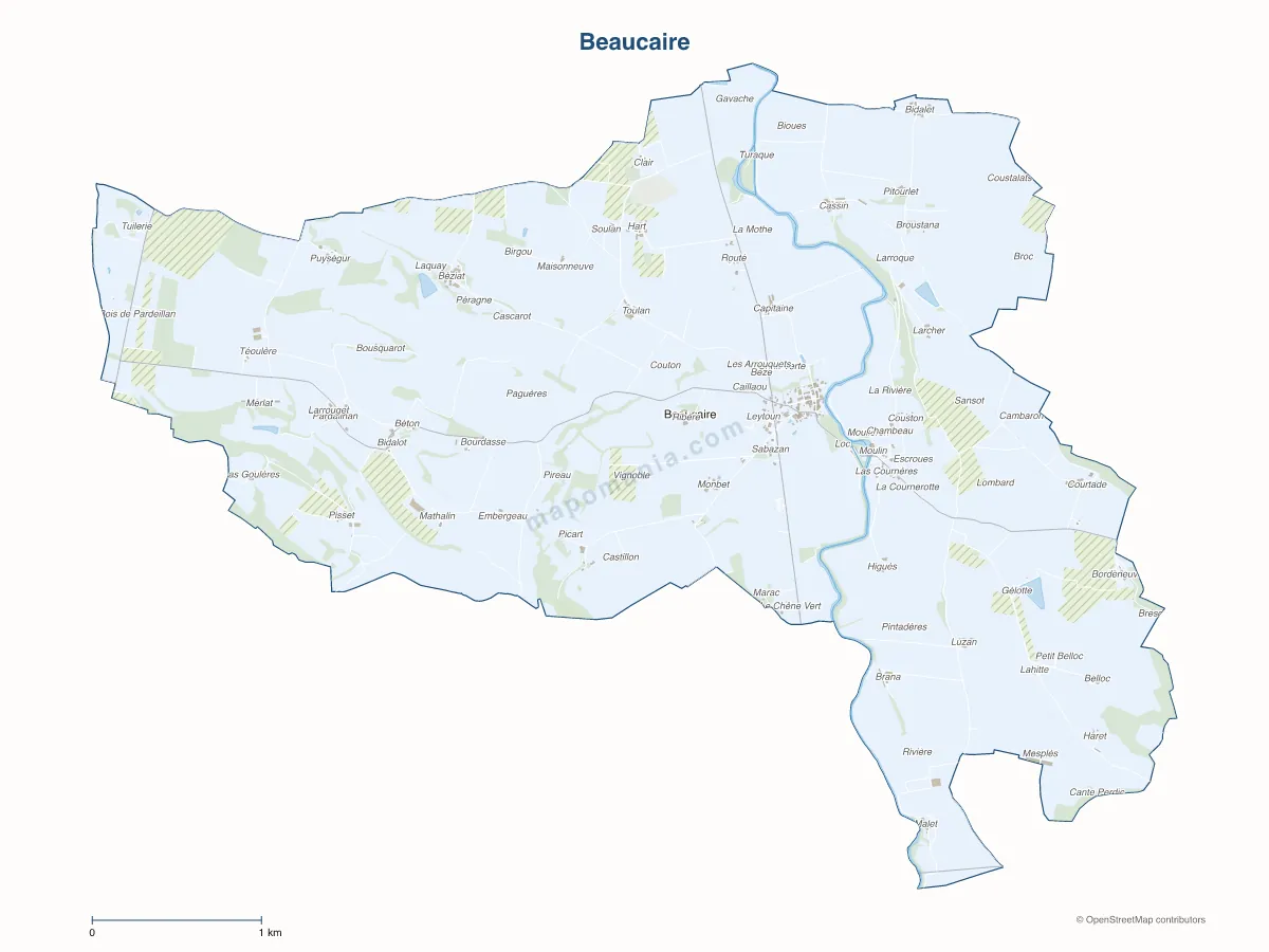 Carte de Beaucaire à personnaliser