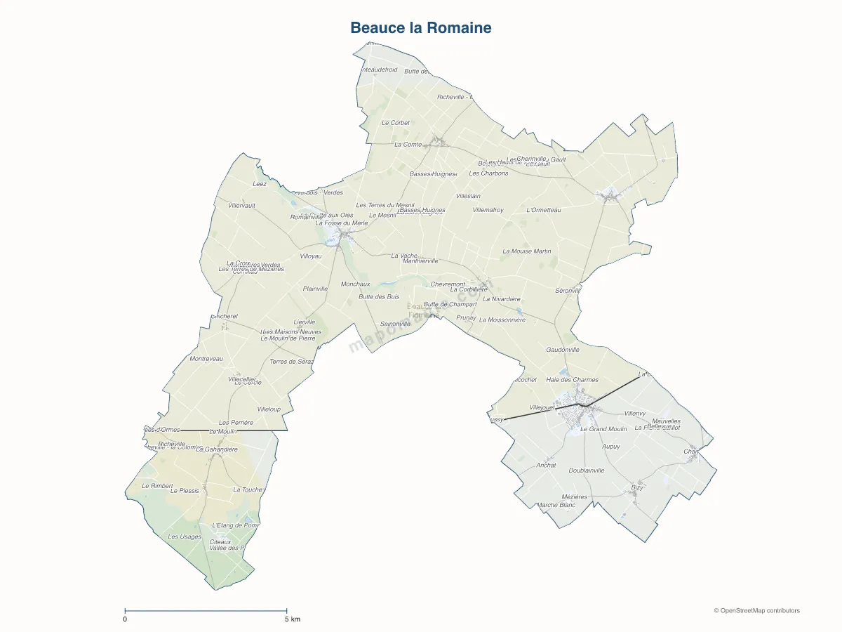 Carte de Beauce la Romaine à personnaliser