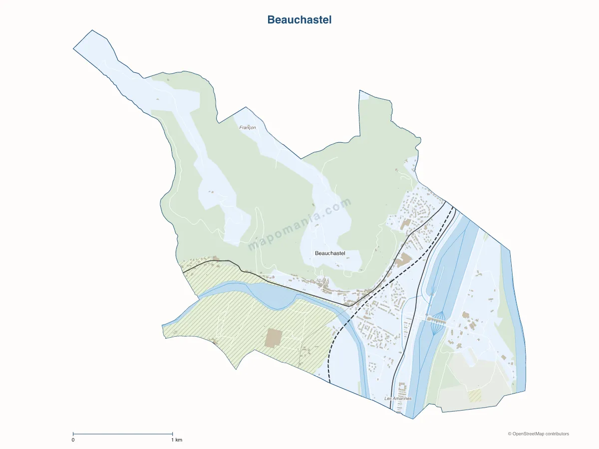 Carte de Beauchastel à personnaliser
