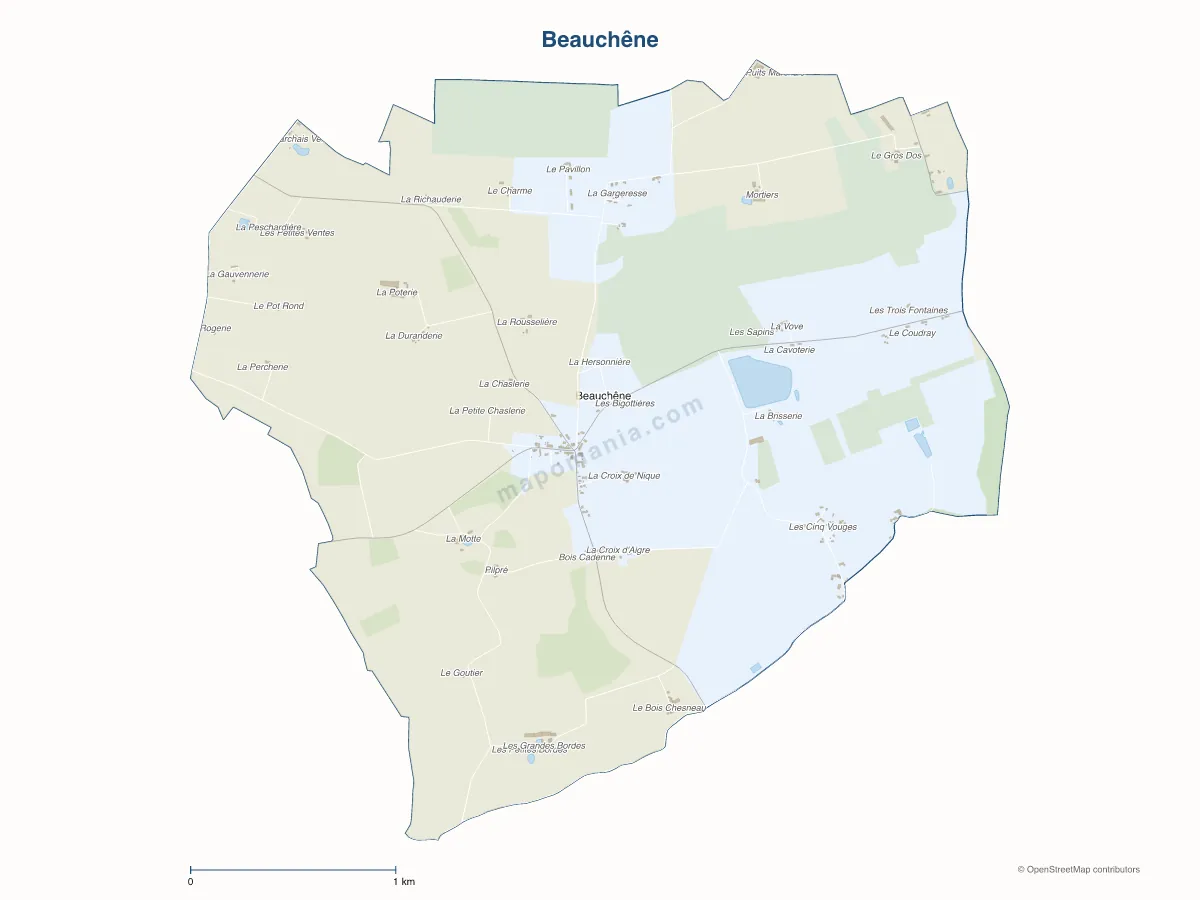 Carte de Beauchêne à personnaliser