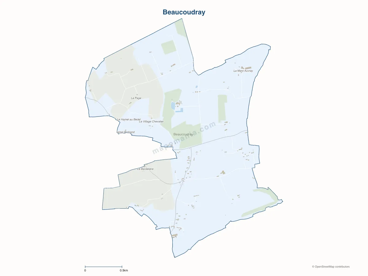 Carte de Beaucoudray à personnaliser