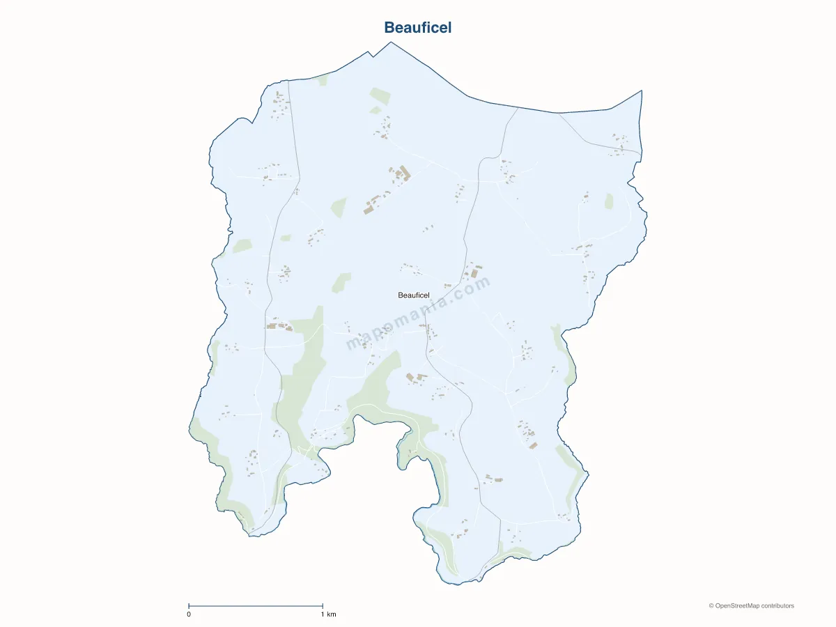 Carte de Beauficel à personnaliser