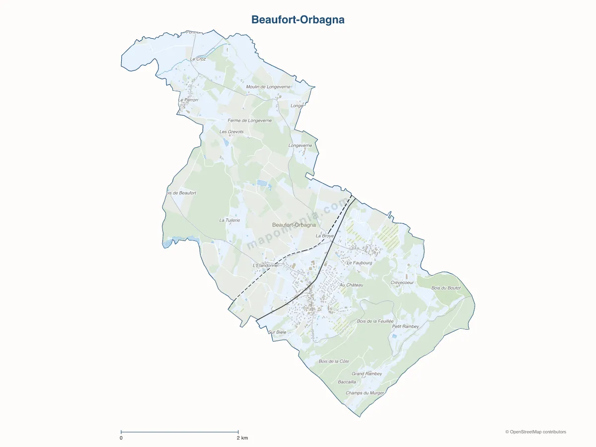 Carte de Beaufort-Orbagna à personnaliser