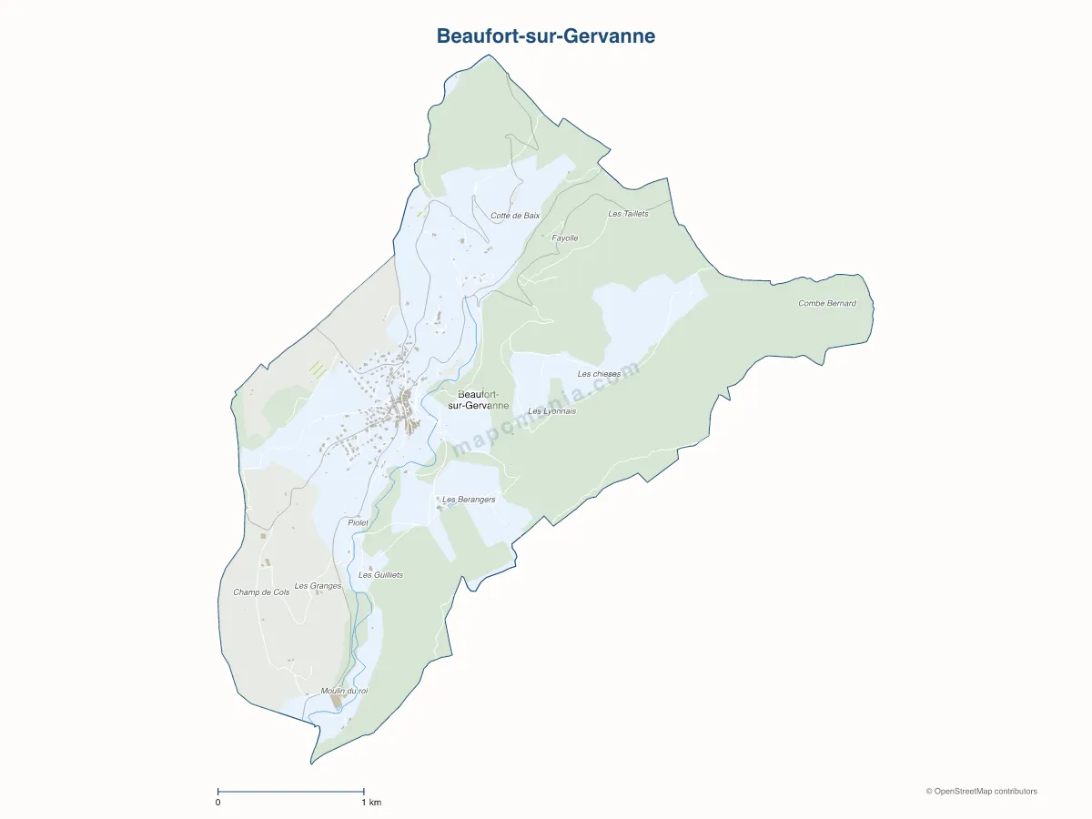 Carte de Beaufort-sur-Gervanne à personnaliser