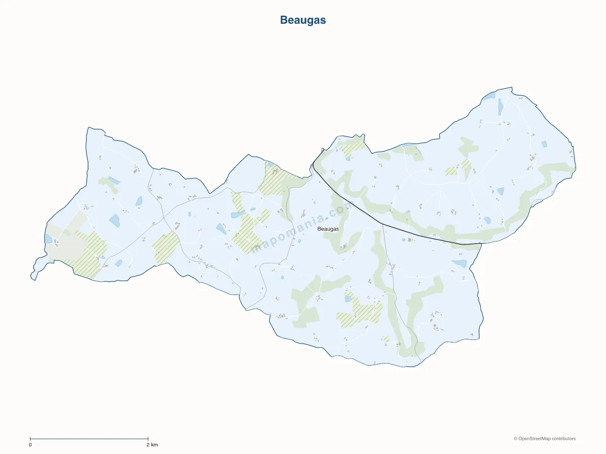 Carte de Beaugas à personnaliser