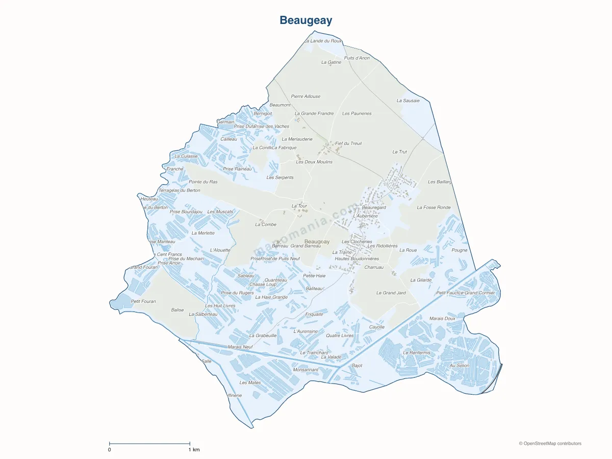 Carte de Beaugeay à personnaliser