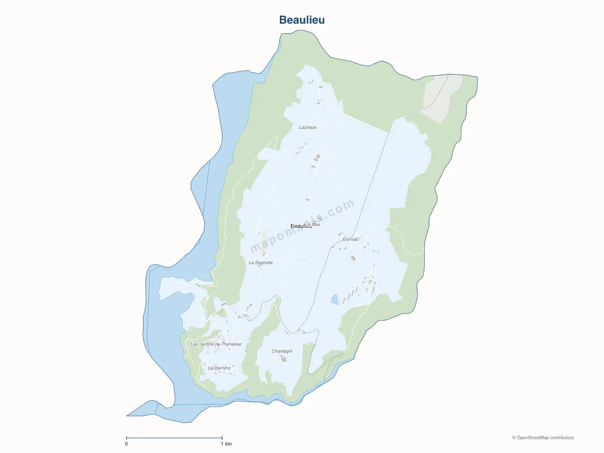 Carte de Beaulieu à personnaliser