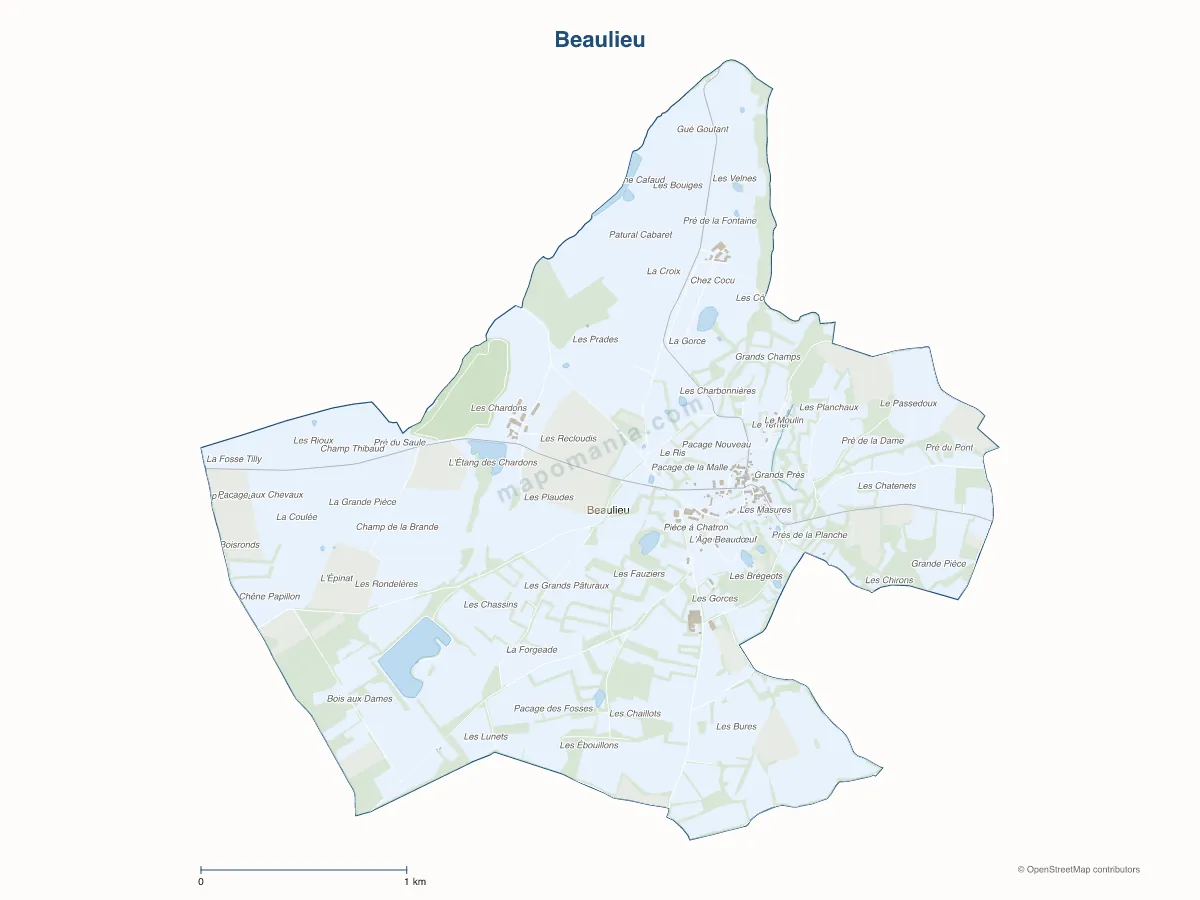 Carte de Beaulieu à personnaliser