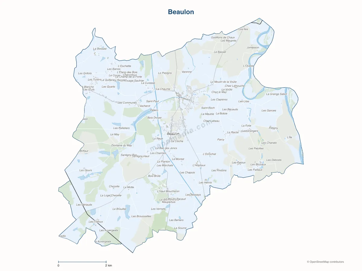 Carte de Beaulon à personnaliser