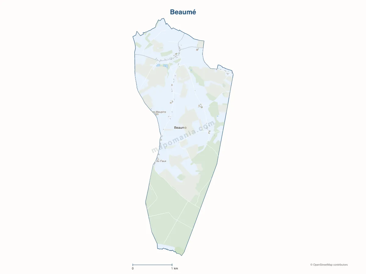 Carte de Beaumé à personnaliser