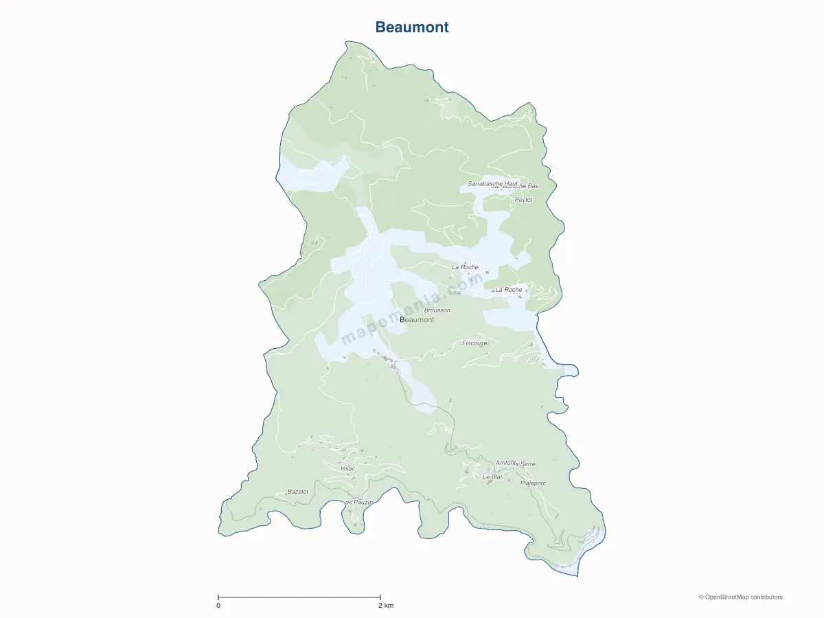 Carte de Beaumont à personnaliser