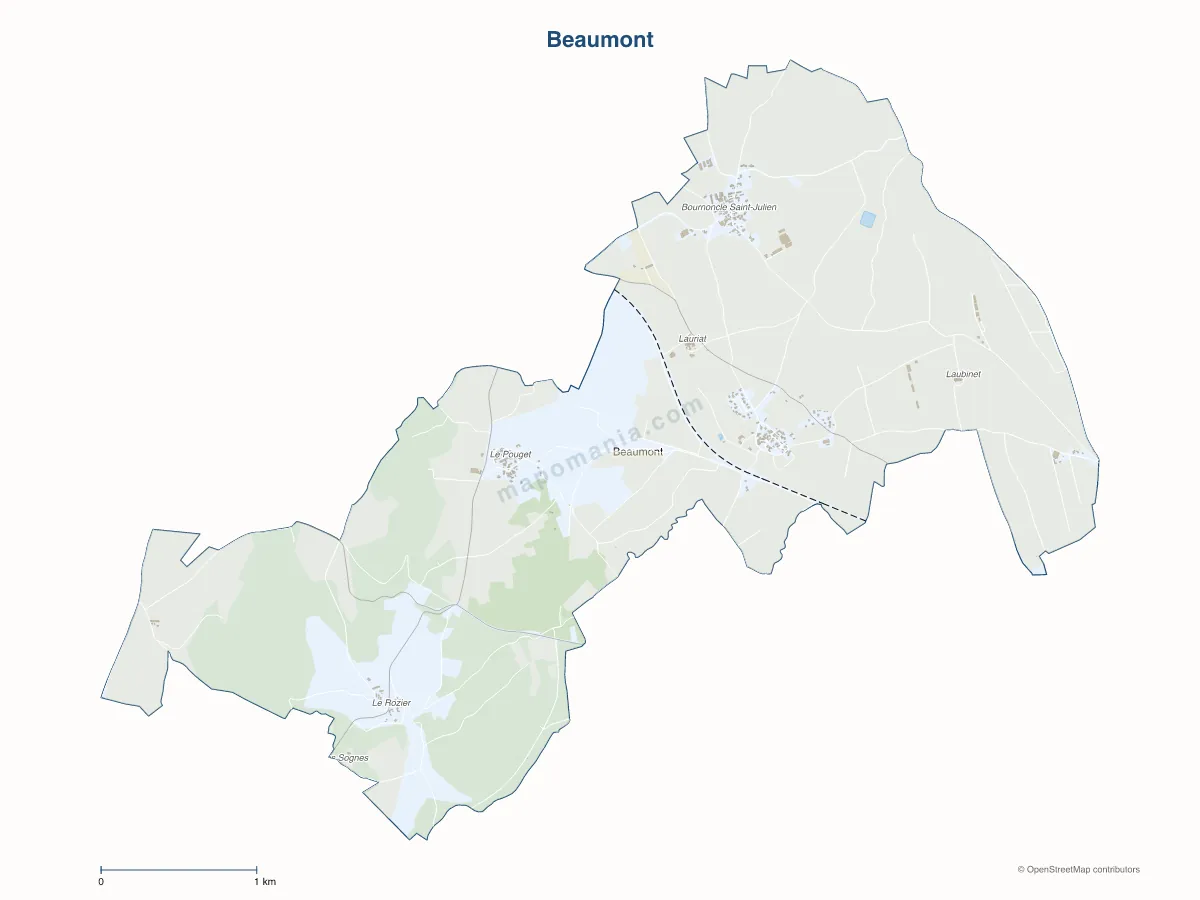 Carte de Beaumont à personnaliser