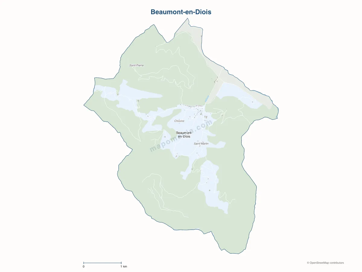 Carte de Beaumont-en-Diois à personnaliser