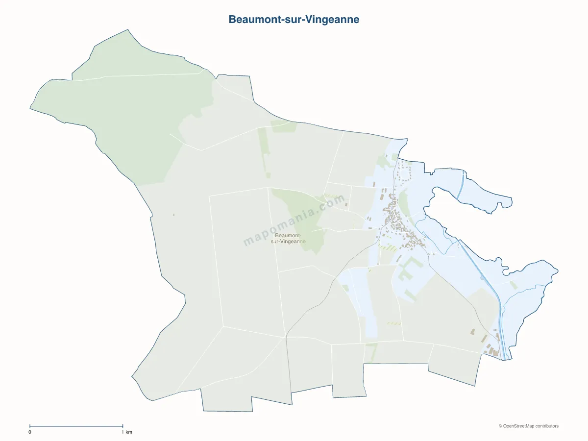 Carte de Beaumont-sur-Vingeanne à personnaliser