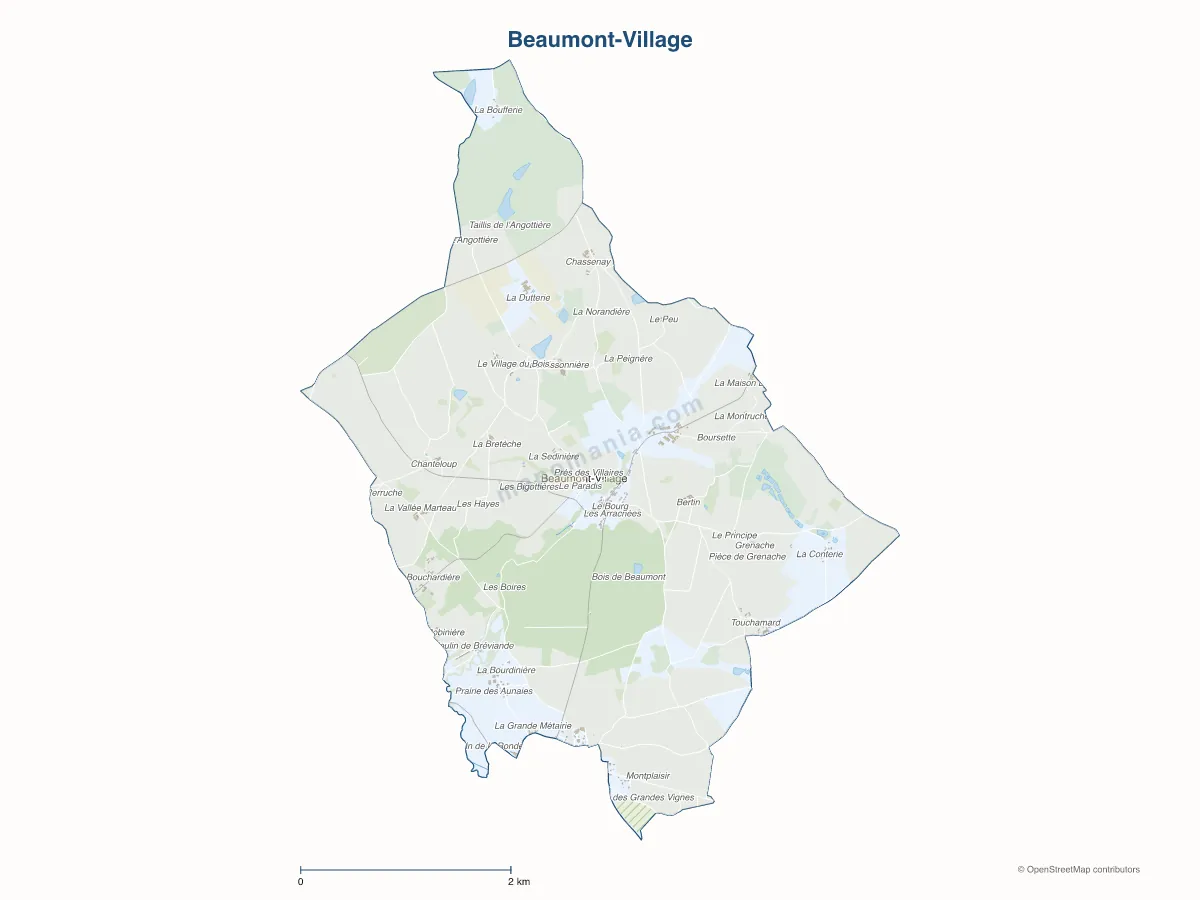 Carte de Beaumont-Village à personnaliser