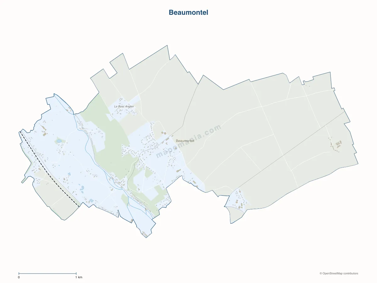Carte de Beaumontel à personnaliser