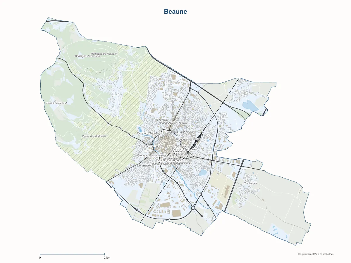 Carte de Beaune à personnaliser