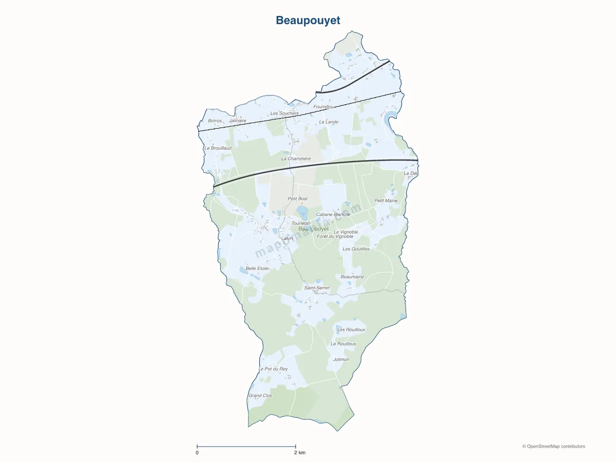 Carte de Beaupouyet à personnaliser