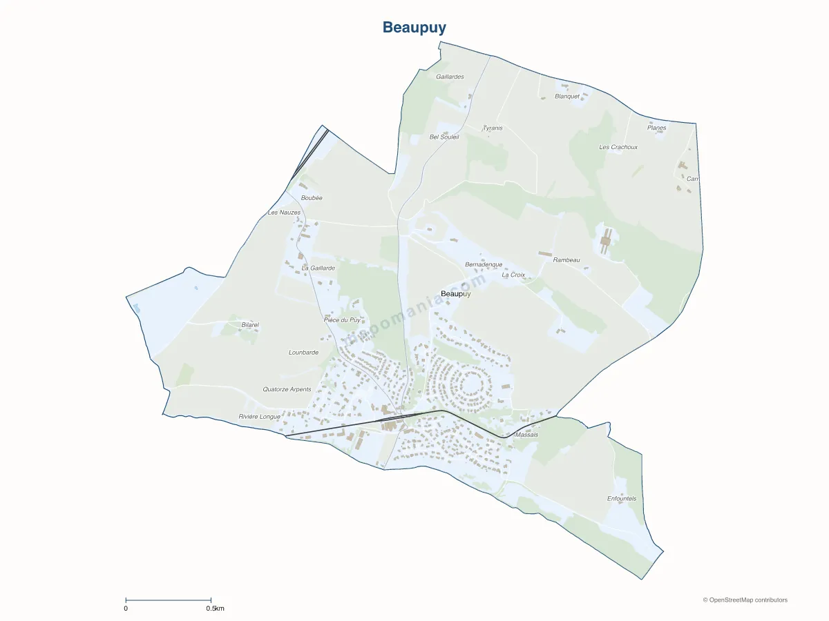 Carte de Beaupuy à personnaliser