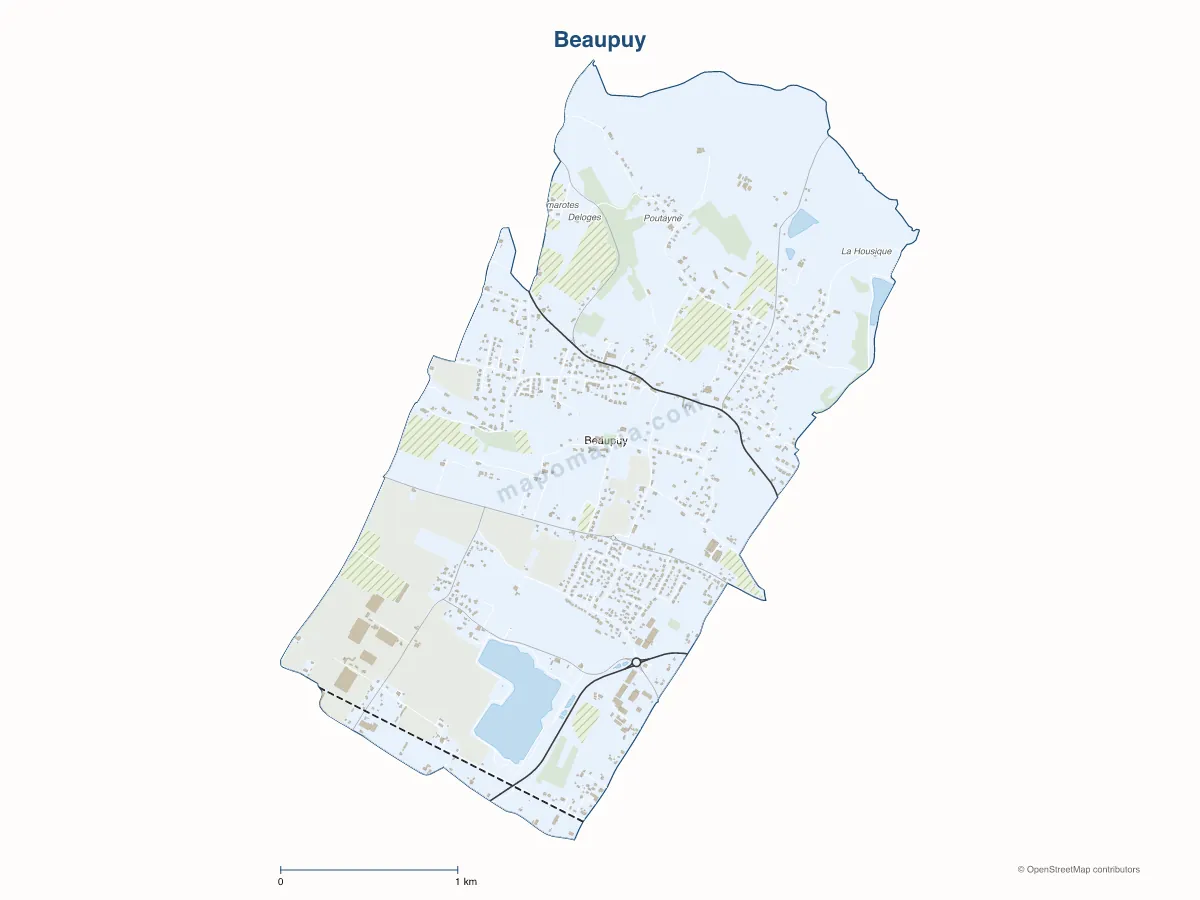 Carte de Beaupuy à personnaliser