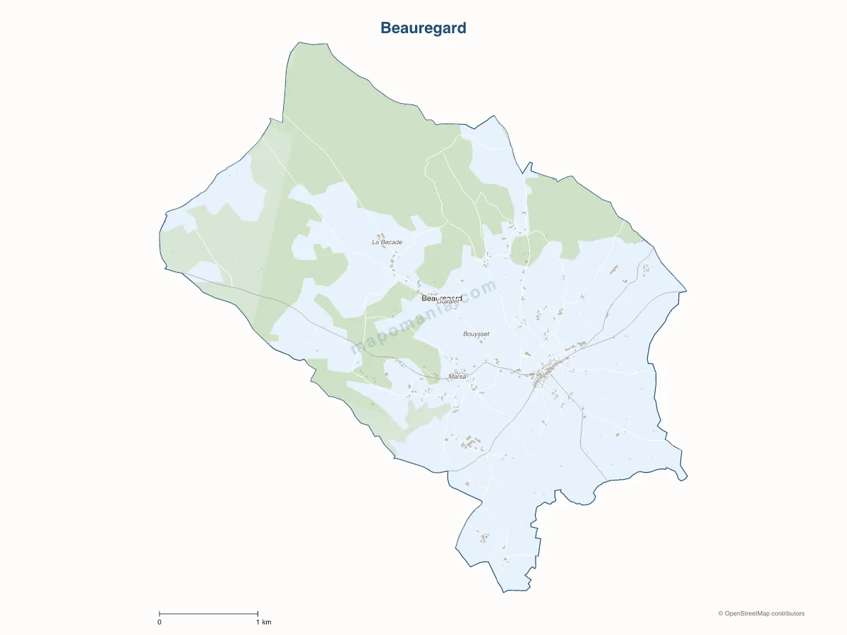 Carte de Beauregard à personnaliser