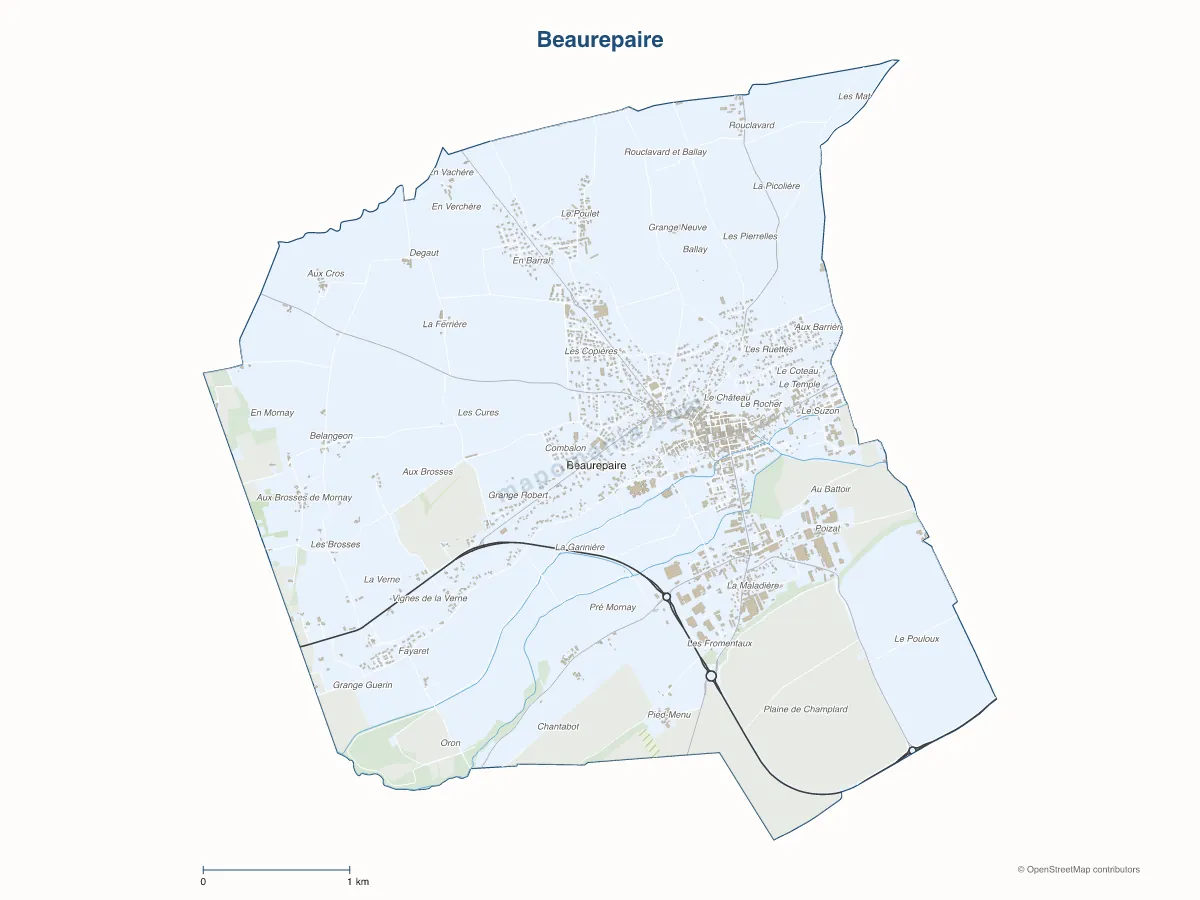 Carte de Beaurepaire à personnaliser