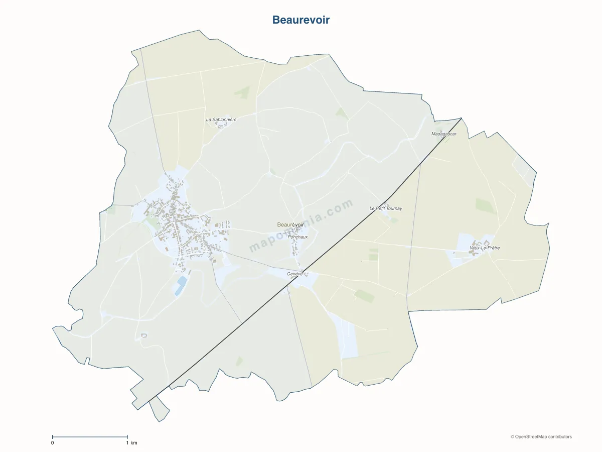 Carte de Beaurevoir à personnaliser